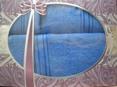 Набор полотенец в подарочной кробке (синий)